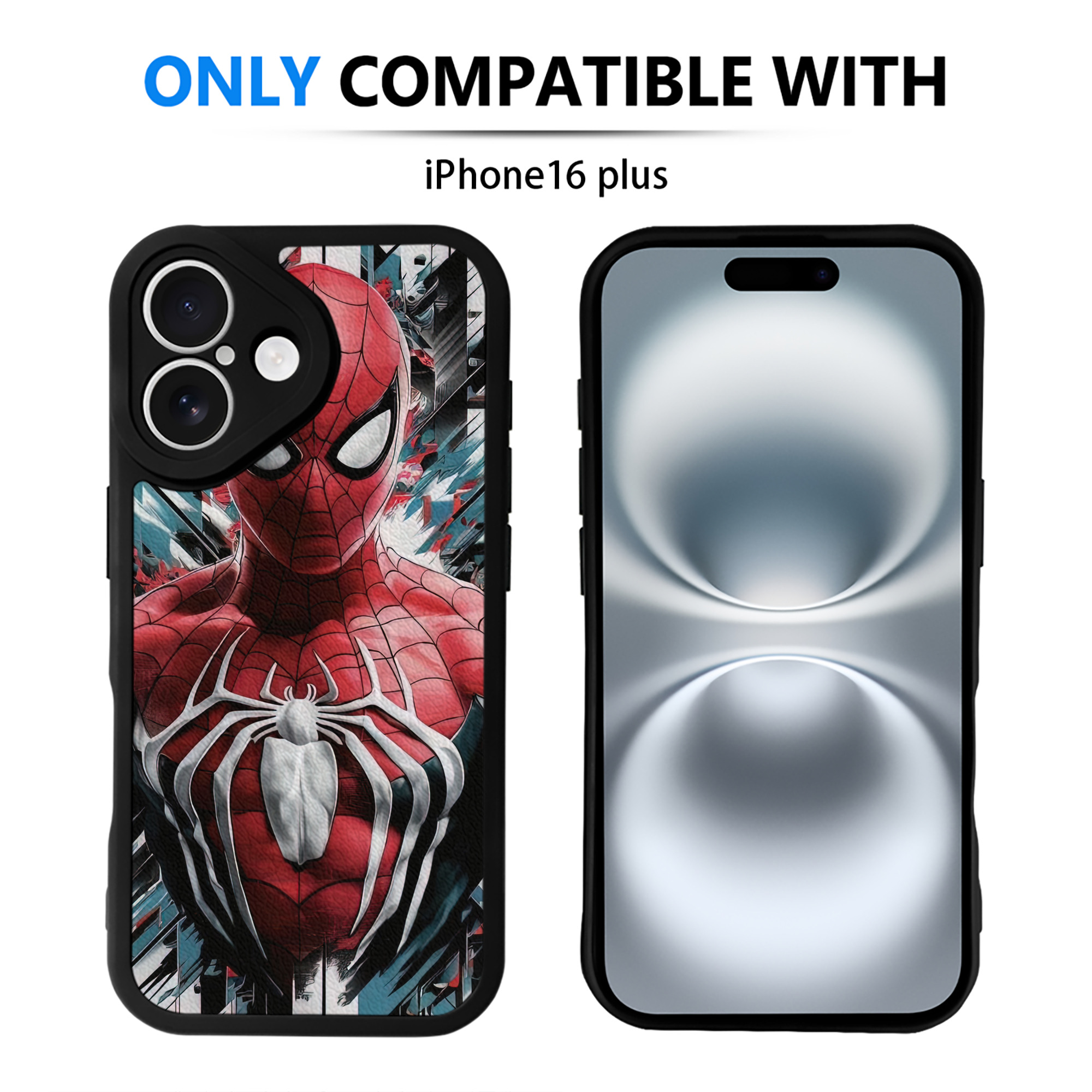 （画像用） Spider Man スパイダーマン 【iPhone 16シリーズ対応】シリコンスマホケース（レザー調） 材質：シリコン